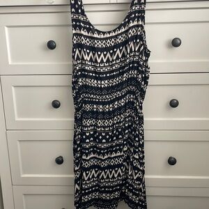 Patrons of Peace Women’s Black Tribal Print Dress w/ Back Cut Out - Size Medium